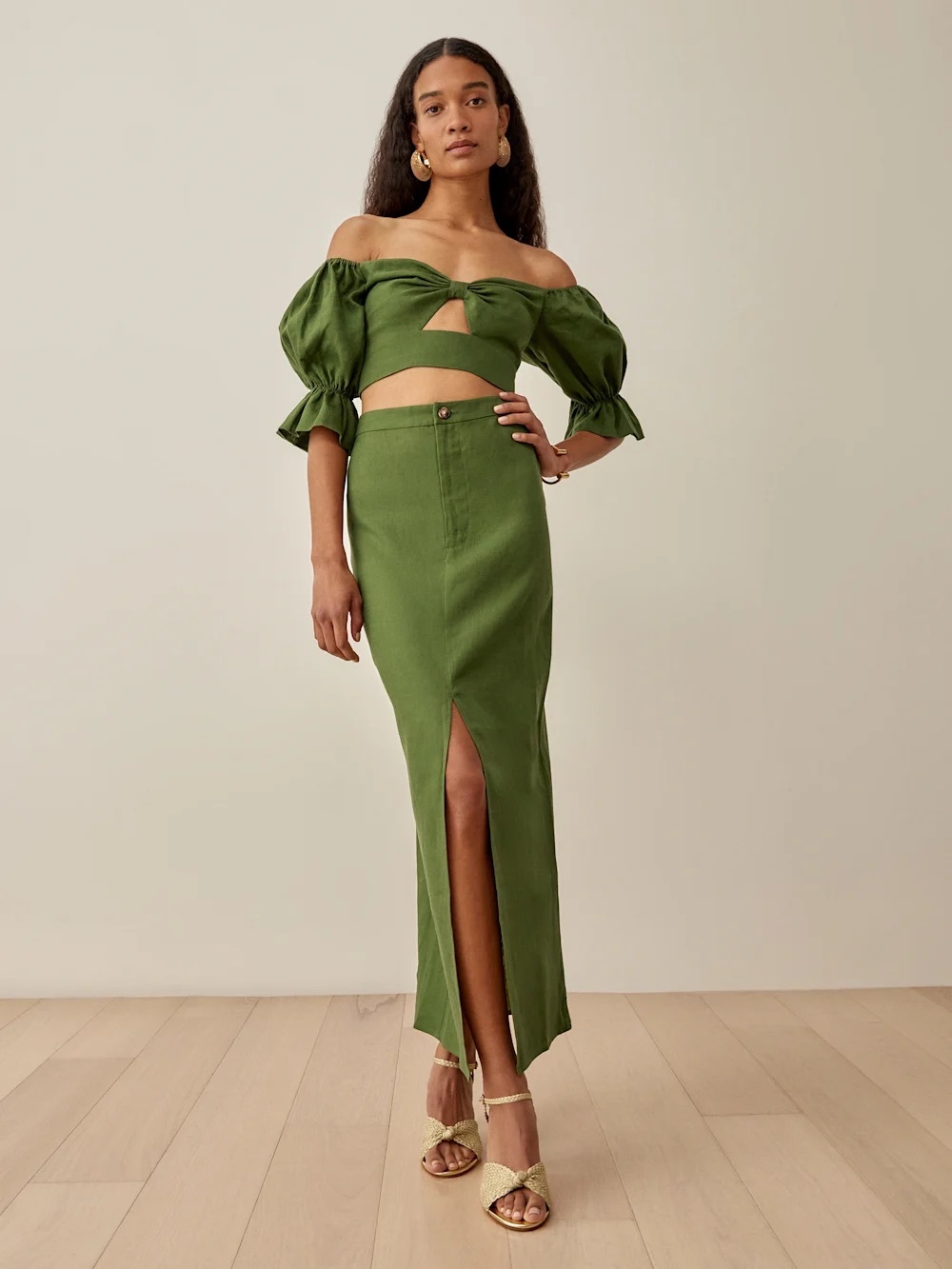 Reformation Linen Top + Skirt